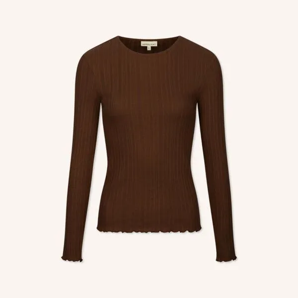 NORDLICHT NORDLICHT Langarmshirt Maja, Braun, – Produktbild 2 von 4