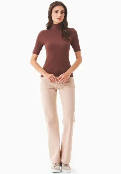 ORGANICATION ORGANICATION Rollkragenshirt aus Bio-Baumwolle, Braun(radical brown), – Produktbild 2 von 4