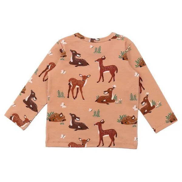 Walkiddy Baby Langarmshirt GOTS zertifiziert, Bio-Baumwolle, rosa, Tiermuster, weich, elastisch (5% Elasthan) – Walkiddy – Produktbild 2 von 2