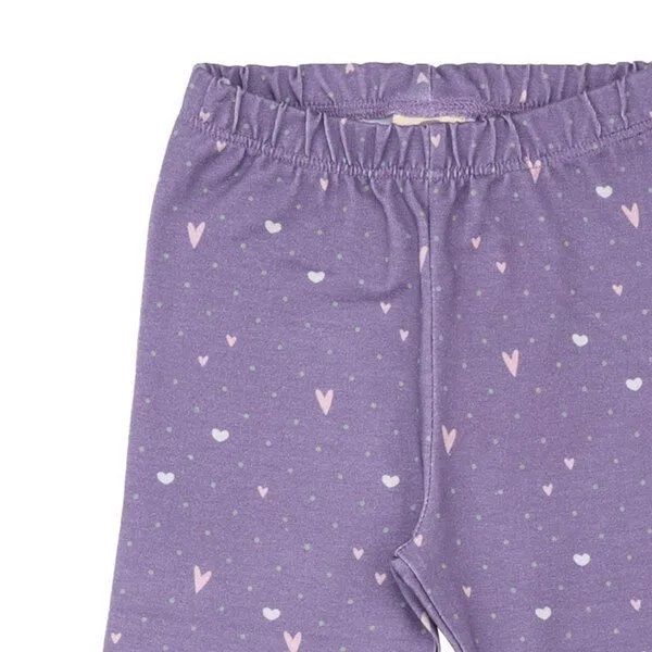 Walkiddy Kinder Leggings GOTS zertifiziert – Lila mit Herzmuster, elastischer Bund, weich & bequem | von Walkiddy, Lila, – Produktbild 3 von 3