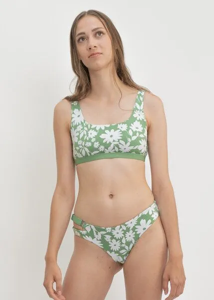boochen boochen Bikini Slip Caparica - wendbar - Surfbikini, Green moonflower (grün), – Produktbild 4 von 4