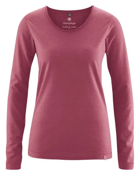 HempAge HempAge Damen Langarm-Shirt Lene Hanf/Bio-Baumwolle, Tinto, – Produktbild 1 von 4