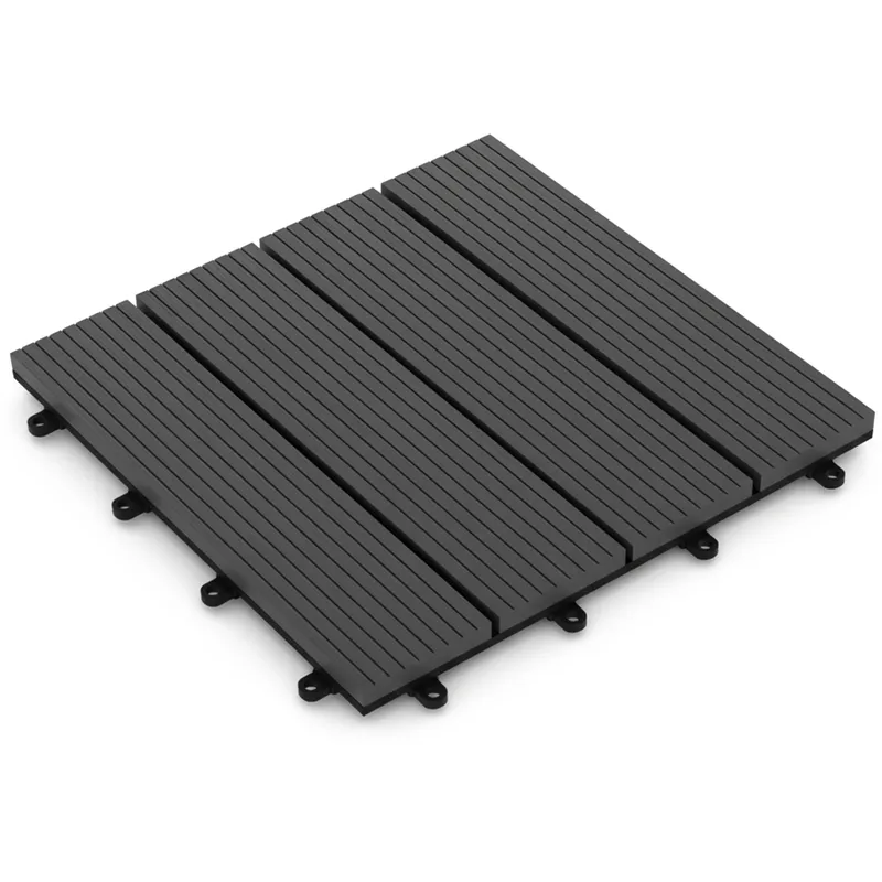Casaria® WPC Fliesen 11er-Set Klassik Anthrazit - 30x30cm, Anthrazit, – Produktbild 2 von 2