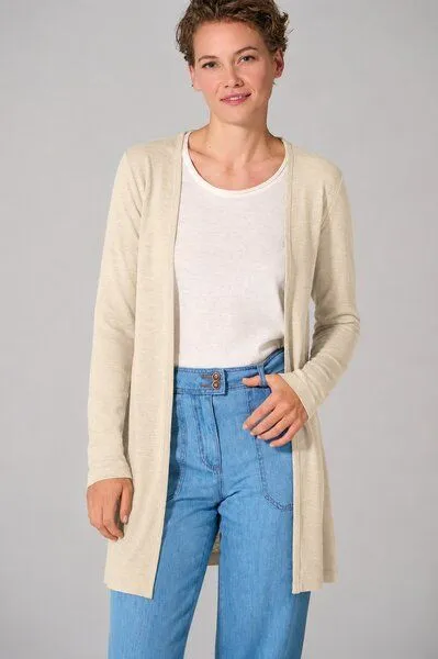 HempAge HempAge Lange Jersey Damenjacke Hanf/Biobaumwolle, Gobi (beige), – Produktbild 2 von 4