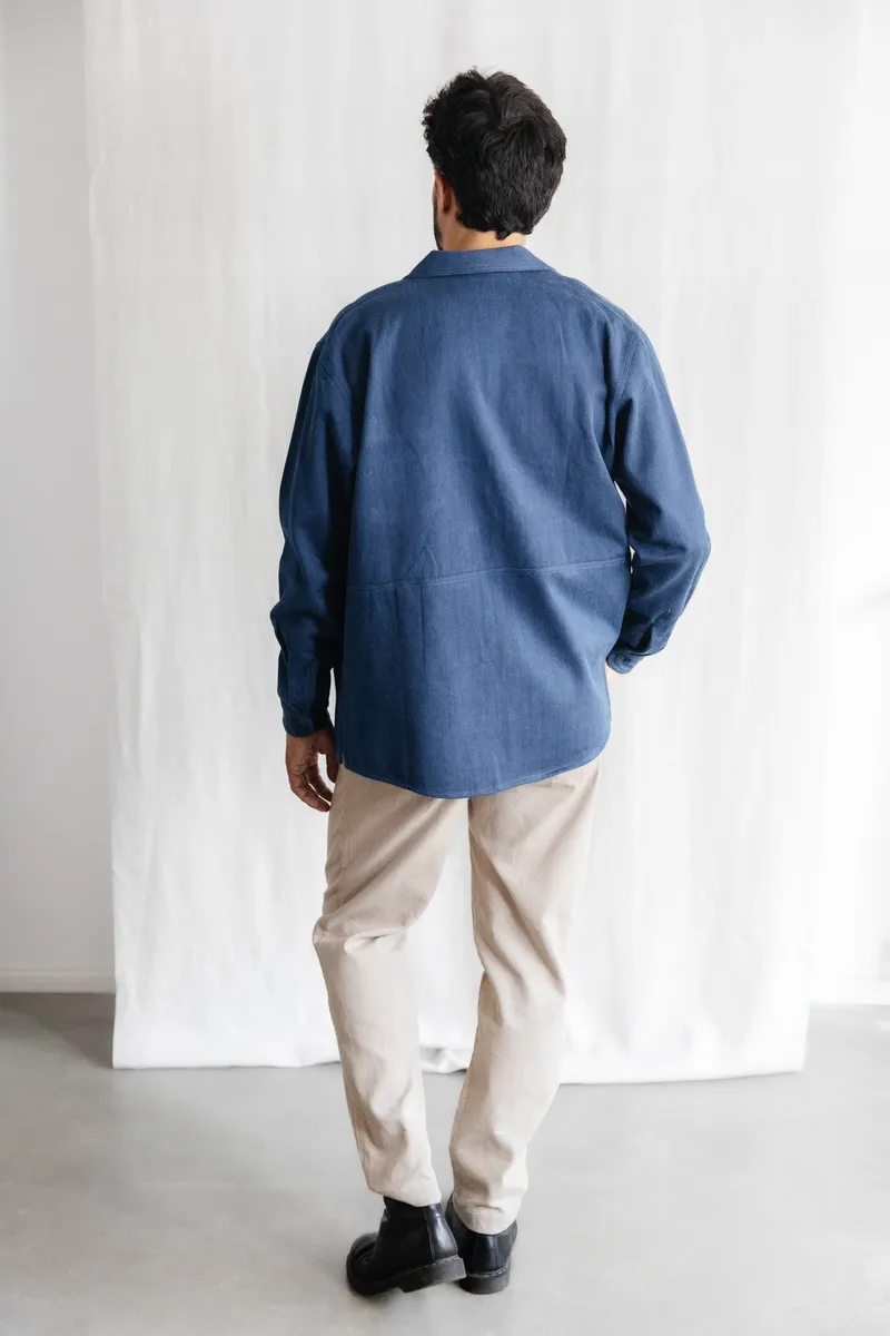 Jyoti - Fair Works Jyoti - Fair Works Herren vegan Überhemd Kalagi Denim Blue, Dunkelblau, – Produktbild 2 von 2