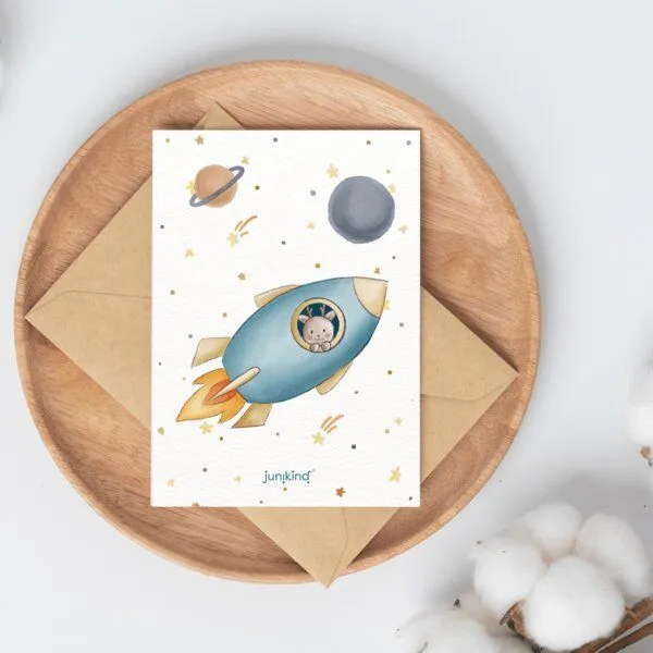 junikind junikind Postkarte, DIN A6, inkl. Umschlag aus Kraftpapier, Bio-Strukturpapier – Produktbild 1 von 6