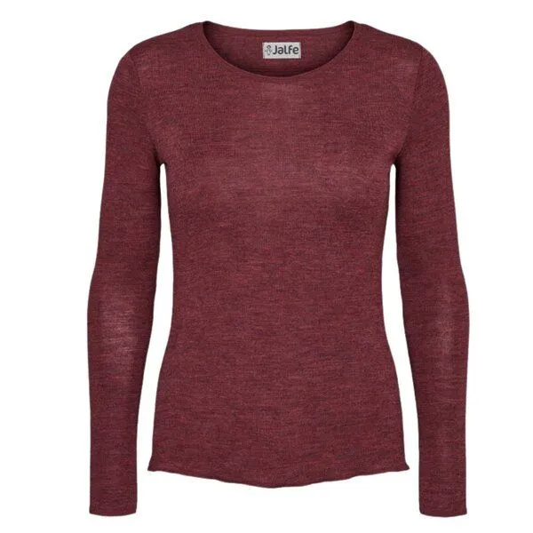 Jalfe Jalfe Longsleeve Wolle plain melange, Rose, – Produktbild 3 von 5