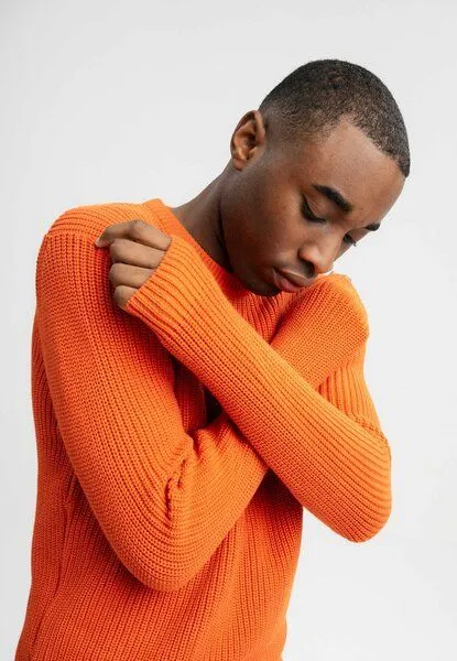MELA MELA Strickpullover RAVI aus 100% Bio-Baumwolle, Orange brick, – Produktbild 4 von 4