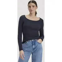 hessnatur hessnatur Softrib Longsleeve Fitted aus Bio-Baumwolle und TENCEL Modal, Marine, – Produktbild 1 von 1