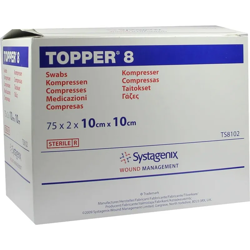 Solventum Germany TOPPER 8 Kompr.10x10 cm steril 75X2 St Kompressen – Produktbild 1 von 1