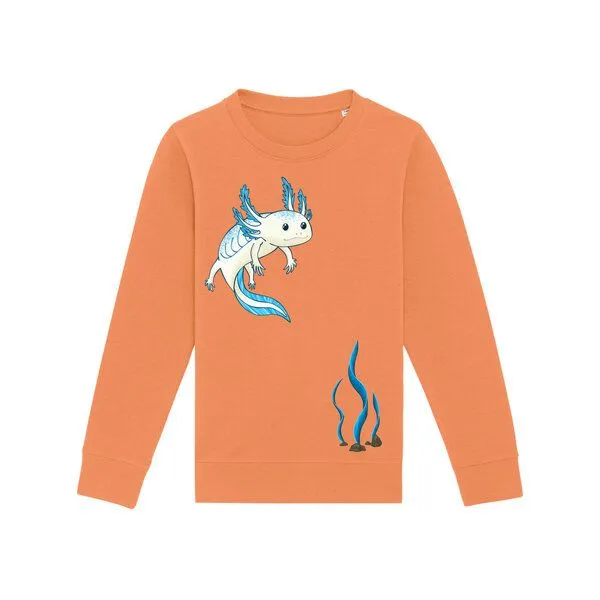Spangeltangel Spangeltangel Kinder-Sweatshirt "Axolotl", Lachs, – Produktbild 1 von 4