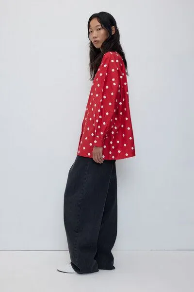 Rita Row Rita Row Bestickte Bluse LUCCA aus Bio-Baumwolle, Red, – Produktbild 1 von 4