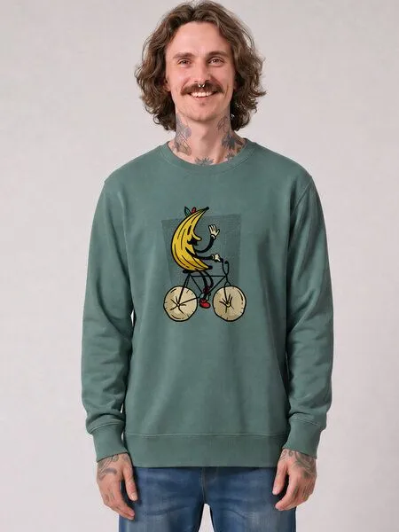 watapparel watapparel Sweatshirt Unisex Banana Rider, Green bay, – Produktbild 2 von 2