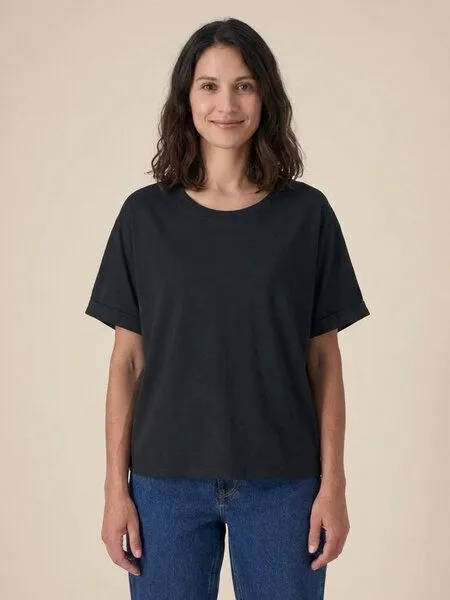 Kultgut Kultgut Biofair & Vegan Oversize T-Shirt aus 100% feiner Biobaumwolle, Schwarz, – Produktbild 1 von 3
