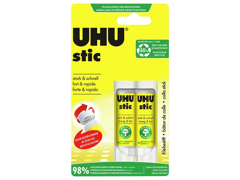 UHU UHU Klebestift "stic" ohne Lösungsmittel, 2 x 8,2 g – Produktbild 1 von 1