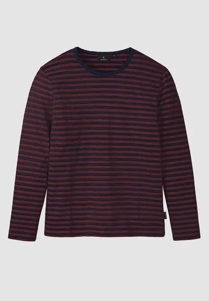 recolution Herren Slub Longsleeve aus Bio-Baumwolle - MACA STRIPES - recolution, Dark plum (lila), – Produktbild 1 von 1