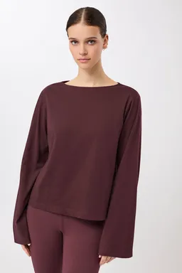 mandala MANDALA Damen vegan Langarmshirt Iconic In Rubinrot – Produktbild 1 von 1