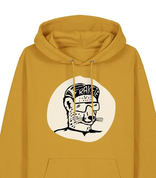 päfjes päfjes Gepard die Rakete / Gravel / Rennrad - Unisex Fair Wear Bio Hoodie, Gelb (ochre), – Produktbild 3 von 3