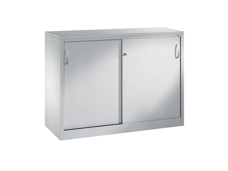 C+P C+P Schiebetürenschrank aus Stahl 120 cm breit lichtgrau T 50 H 120 – Produktbild 1 von 1