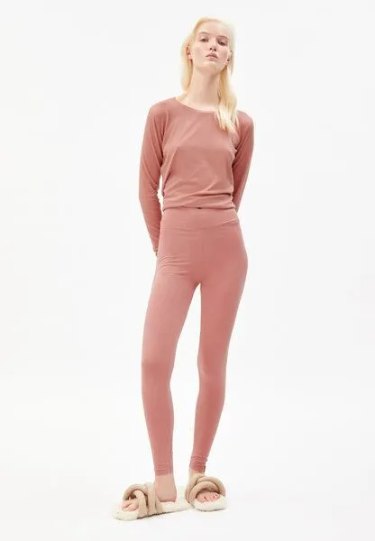 ARMEDANGELS ARMEDANGELS FARIBAA LOGO - Damen Leggings aus Bio-Baumwoll Mix, Red earth, – Produktbild 4 von 4