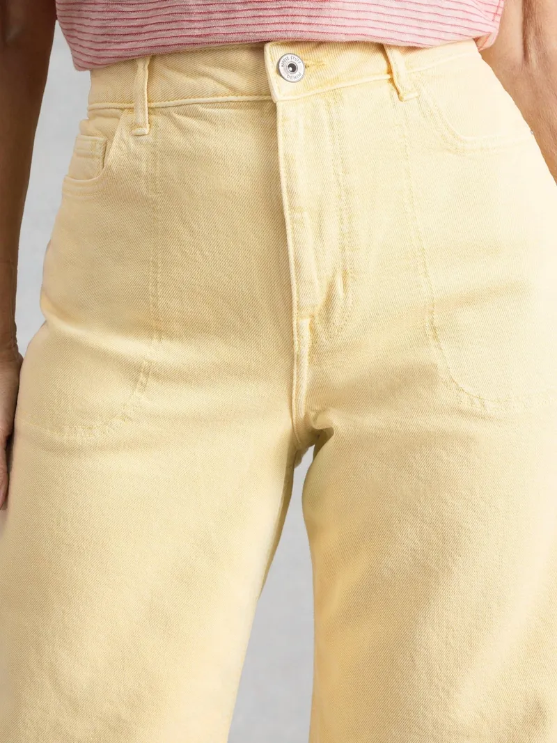 White Stuff 7/8-Jeans Tia mit weitem Bein - 42/R, Hellgelb, – Produktbild 3 von 4