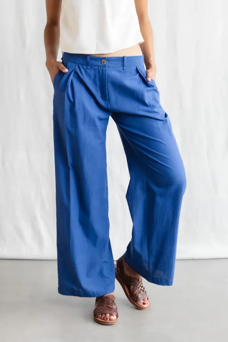 Jyoti - Fair Works Jyoti - Fair Works Damen vegan Hose Meghana Kobaltblau, Dunkelblau, – Produktbild 2 von 2