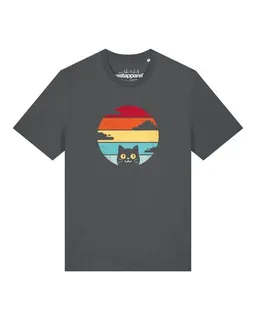 watapparel watapparel T-Shirt Unisex Retro Sunset Cat – Produktbild 1 von 1