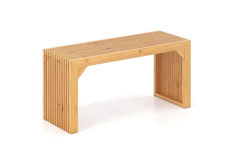 COSTWAY COSTWAY Sitzbank, Bambus 2 Personen Essbank ohne Lehne 300kg 90cm, Beige, – Produktbild 1 von 5
