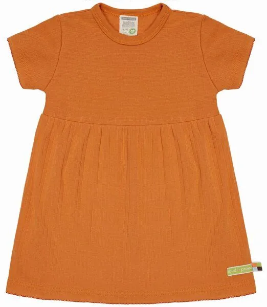 loud + proud loud + proud Babys & Kinder Kleid Derby Rib, GOTS-zertifiziert, Carrot(orange), – Produktbild 1 von 2