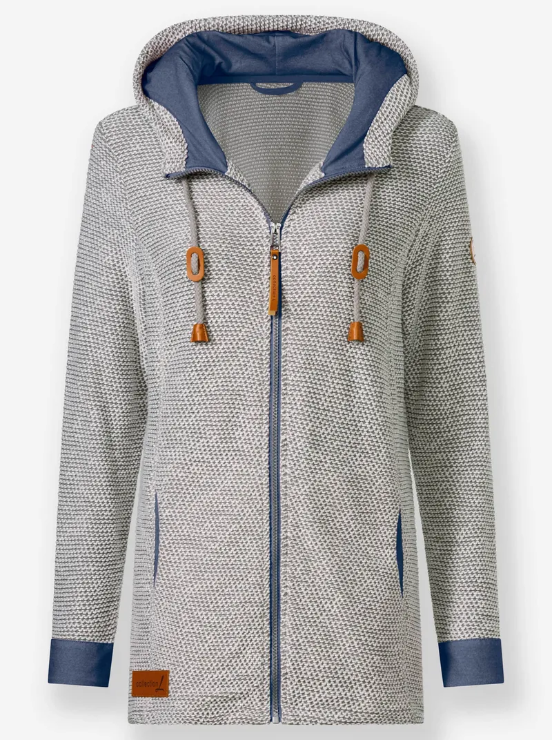 Witt Sweatjacke, Steingrau-rauchblau, – Produktbild 1 von 2