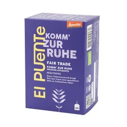 El Puente El Puente Komm' zur Ruhe - Demeter Bio-Kräutertee-Beutel | Fair Trade | Bio-zertifiziert | Vegan | Glutenfrei – Produktbild 1 von 1