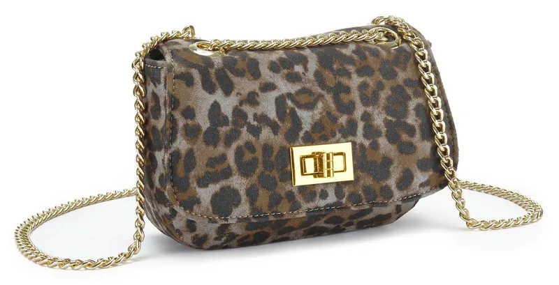 Vivance by Lascana Umhängetasche, Minibag, Handtasche, Henkeltasche, Crossbody Bag, Leo-Optik VEGAN, Braun|grau|schwarz, – Produktbild 1 von 5