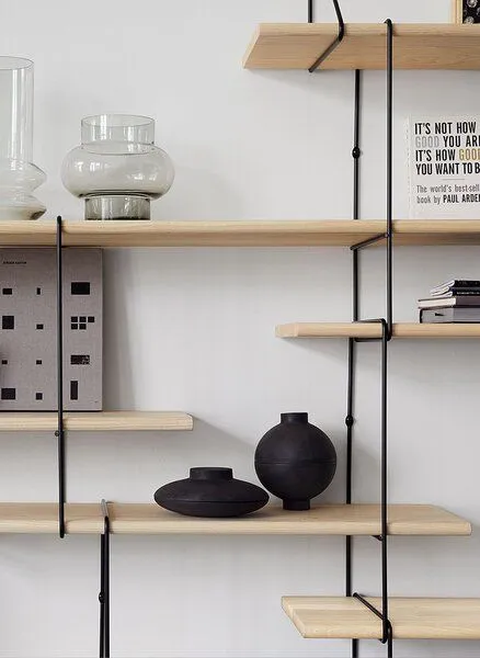 Hausen Hausen Wandregal LINK Trio shelf ash / black, Black, – Produktbild 1 von 3