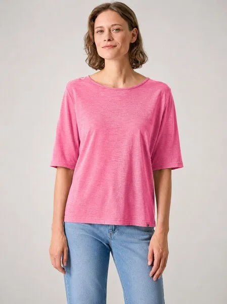 HempAge Hempage Damen Halbarm T-Shirt Hanf/Biobaumwolle, Hibiscus(rosa), – Produktbild 2 von 4