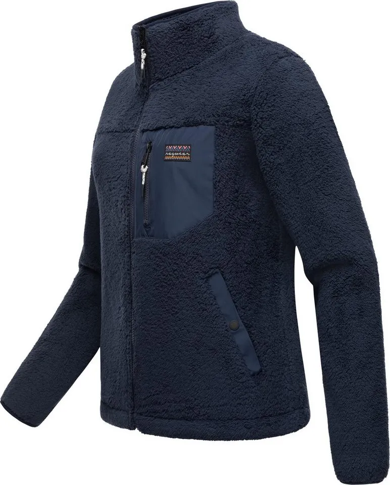 ragwear ragwear Plüschjacke Alaris Kuschelige Fleecejacke mit Brusttasche, Blau, – Produktbild 3 von 3
