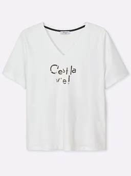 sheego V-Shirt ecru – Produktbild 1 von 1