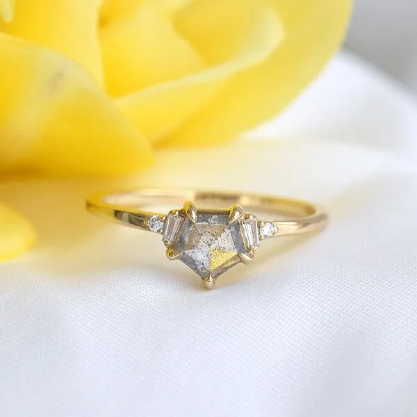 Eppi Eppi Salt and Pepper Diamant im goldenen Ring Stefan, Weiss, – Produktbild 1 von 4