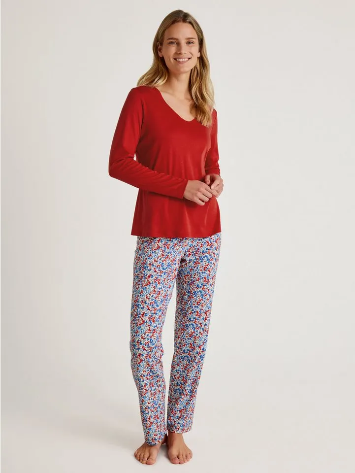 CALIDA CALIDA Pyjamahose Season Special Damen (1-tlg) seidig weich, elastisch und formstabil, Blau, – Produktbild 4 von 5
