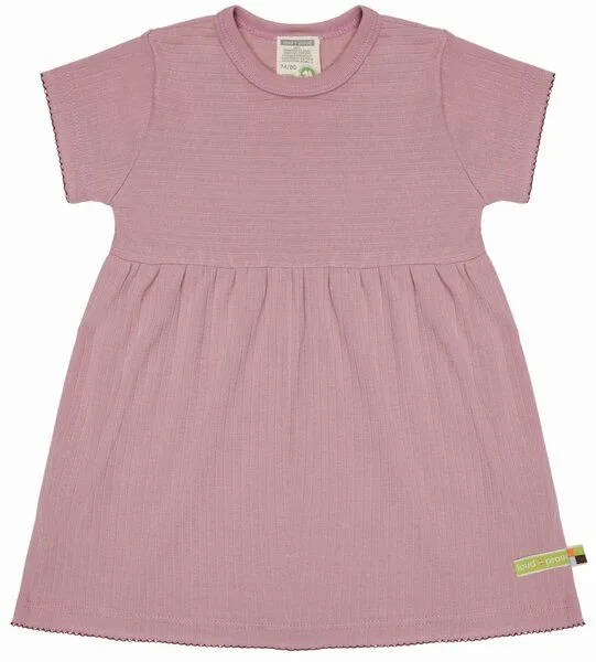 loud + proud loud + proud Babys & Kinder Kleid Derby Rib, GOTS-zertifiziert, Aster(rosa), – Produktbild 1 von 2