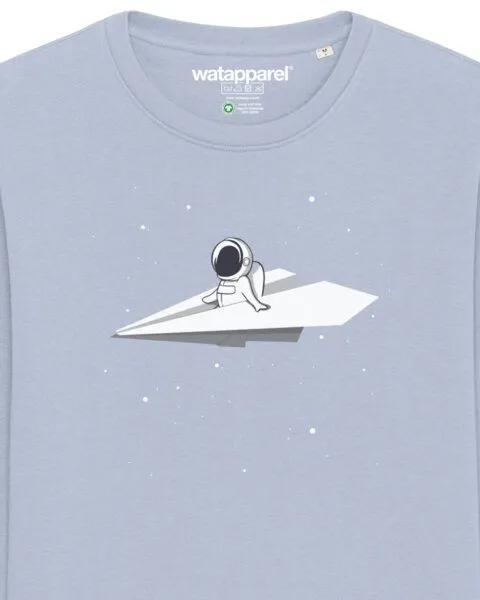 watapparel watapparel Sweatshirt Unisex Fly me to the moon, Serene blue, – Produktbild 3 von 3