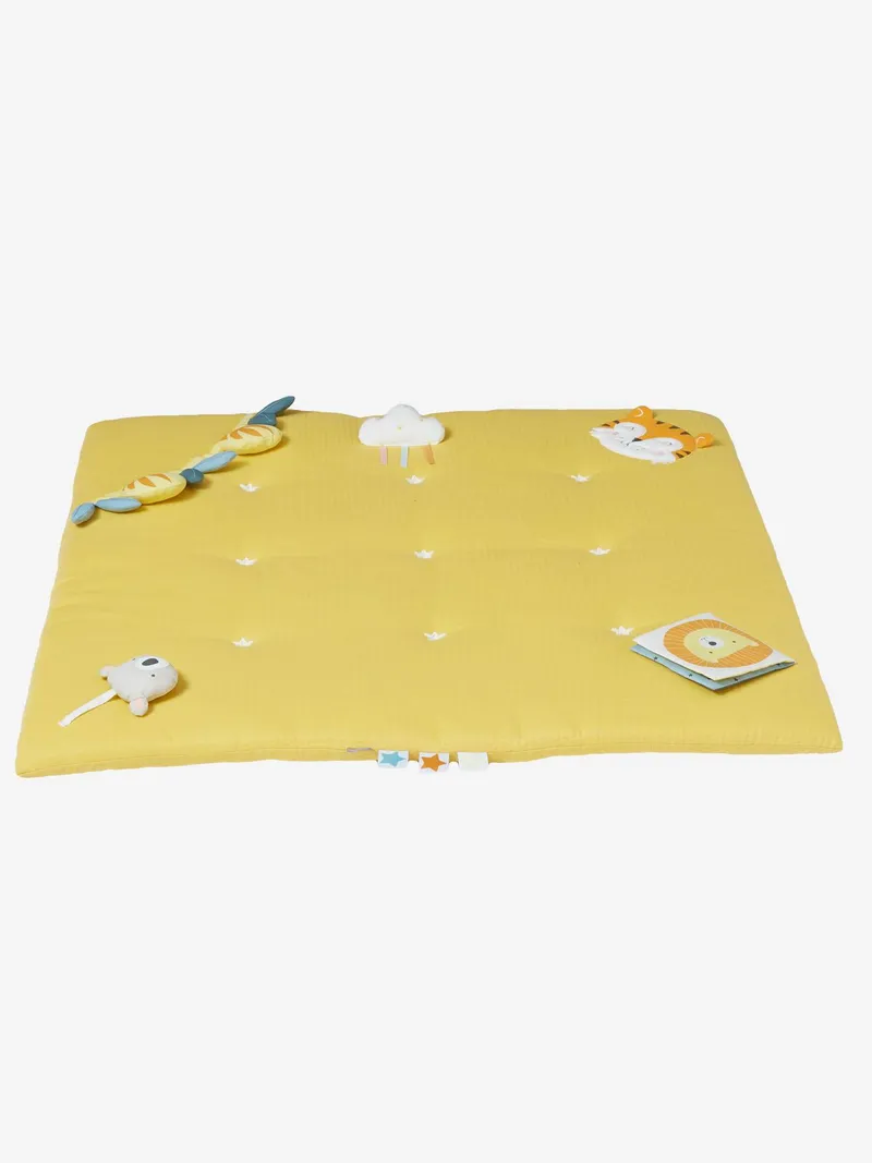 Vertbaudet Baby Activity-Decke TROPIK ohne Spielbogen, Senfgelb, – Produktbild 2 von 4