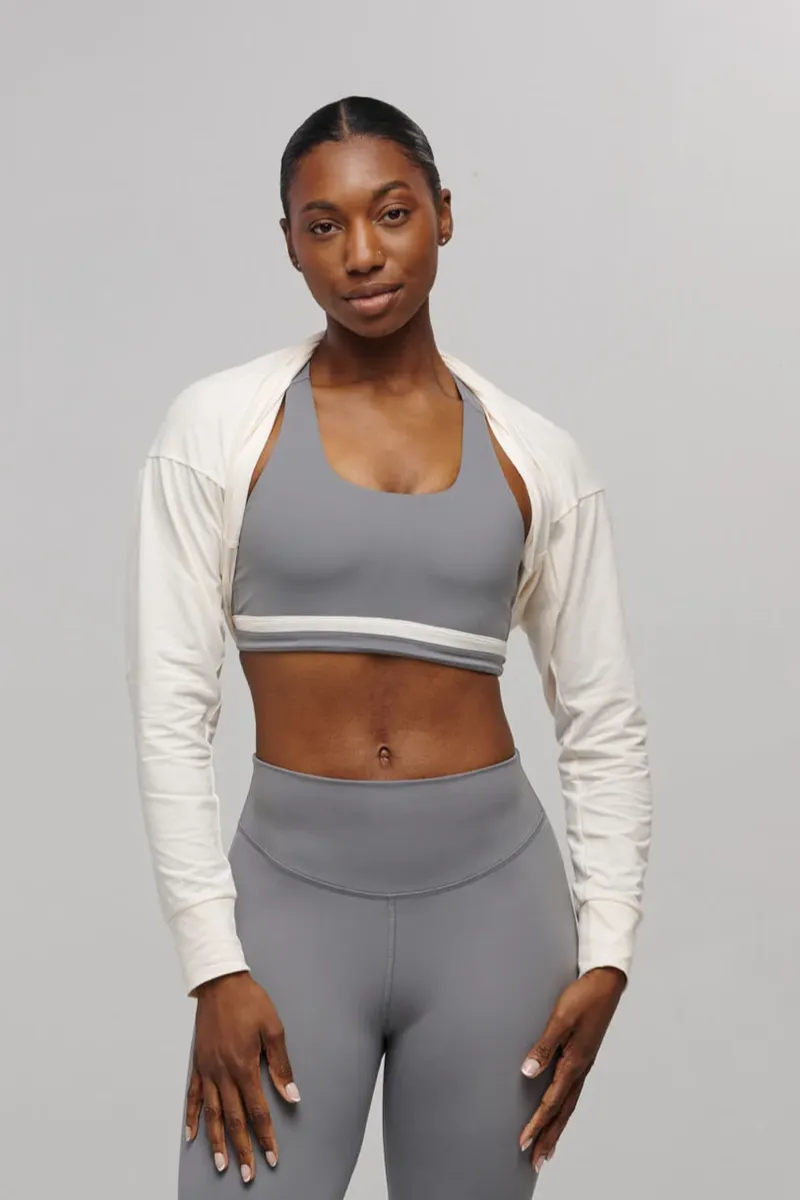 SEAAV SEAAV Damen vegan Shrug Two Way Satin Leinen Weiß, Weiß, – Produktbild 2 von 2
