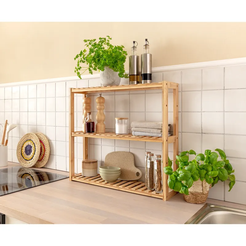 MODERNE HAUSFRAU MODERNE HAUSFRAU Wand- und Standregal "Bambus", Braun, – Produktbild 4 von 4