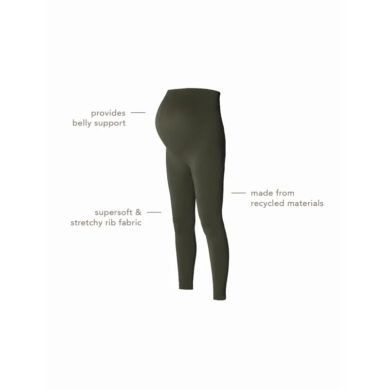 Noppies Noppies Umstandsleggings Reva Rippqualität, Oliv, – Produktbild 2 von 3