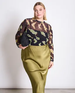 JAN N JUNE JAN N JUNE Damen vegan Mesh Longsleeve Dora Mossfire Grün – Produktbild 1 von 1