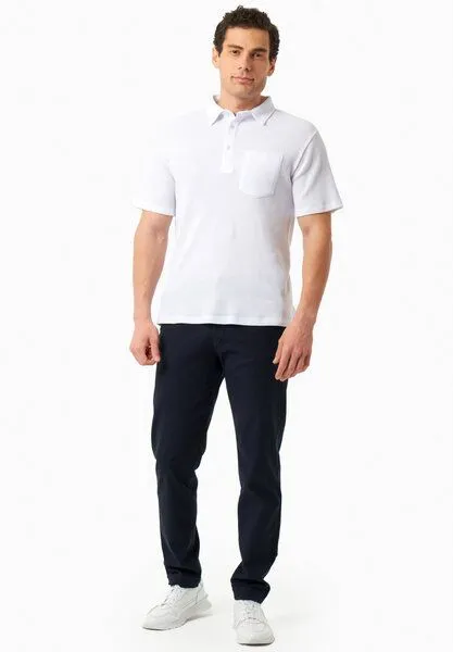 ORGANICATION ORGANICATION Poloshirt aus Bio-Baumwolle mit Waffelstruktur, White, – Produktbild 2 von 4