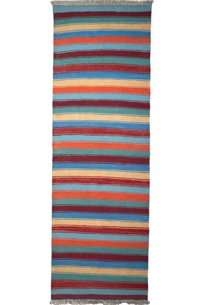 Rugtales Kelim Gashgai Mehrfarbig „Rugtales“ aus Schurwolle, 66x198 cm, Bunt, – Produktbild 3 von 4