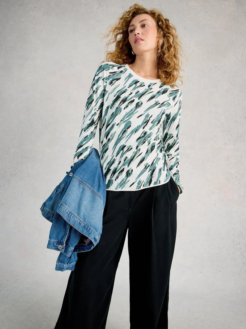 White Stuff Langarmshirt Clara - 40, Elfenbein print, – Produktbild 1 von 4