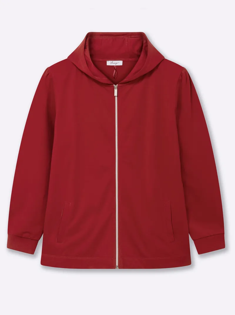 sheego Sweatjacke, Kirsche, – Produktbild 1 von 2