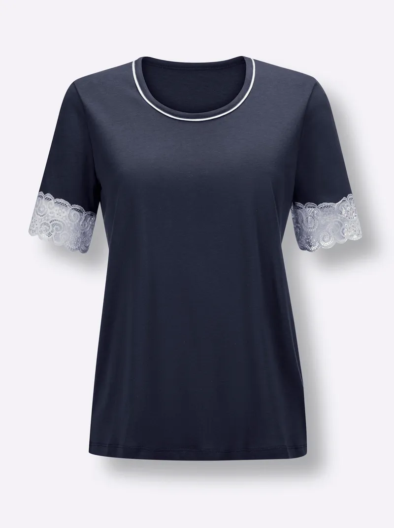wäschepur Schlafanzug-Shirt marine, Marine, – Produktbild 2 von 2